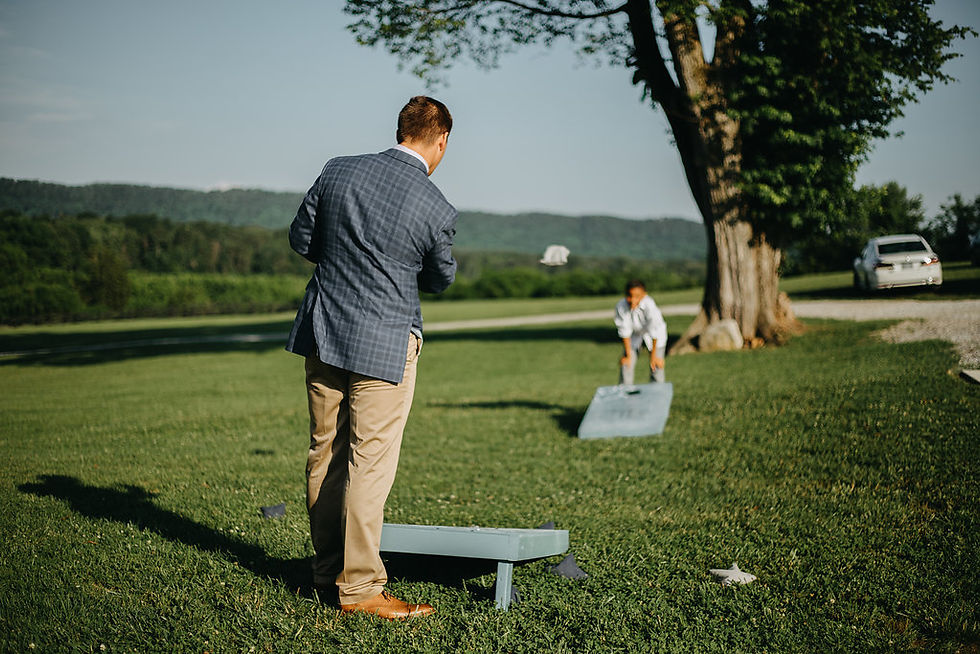 Corn Hole yard Games for wedding reception