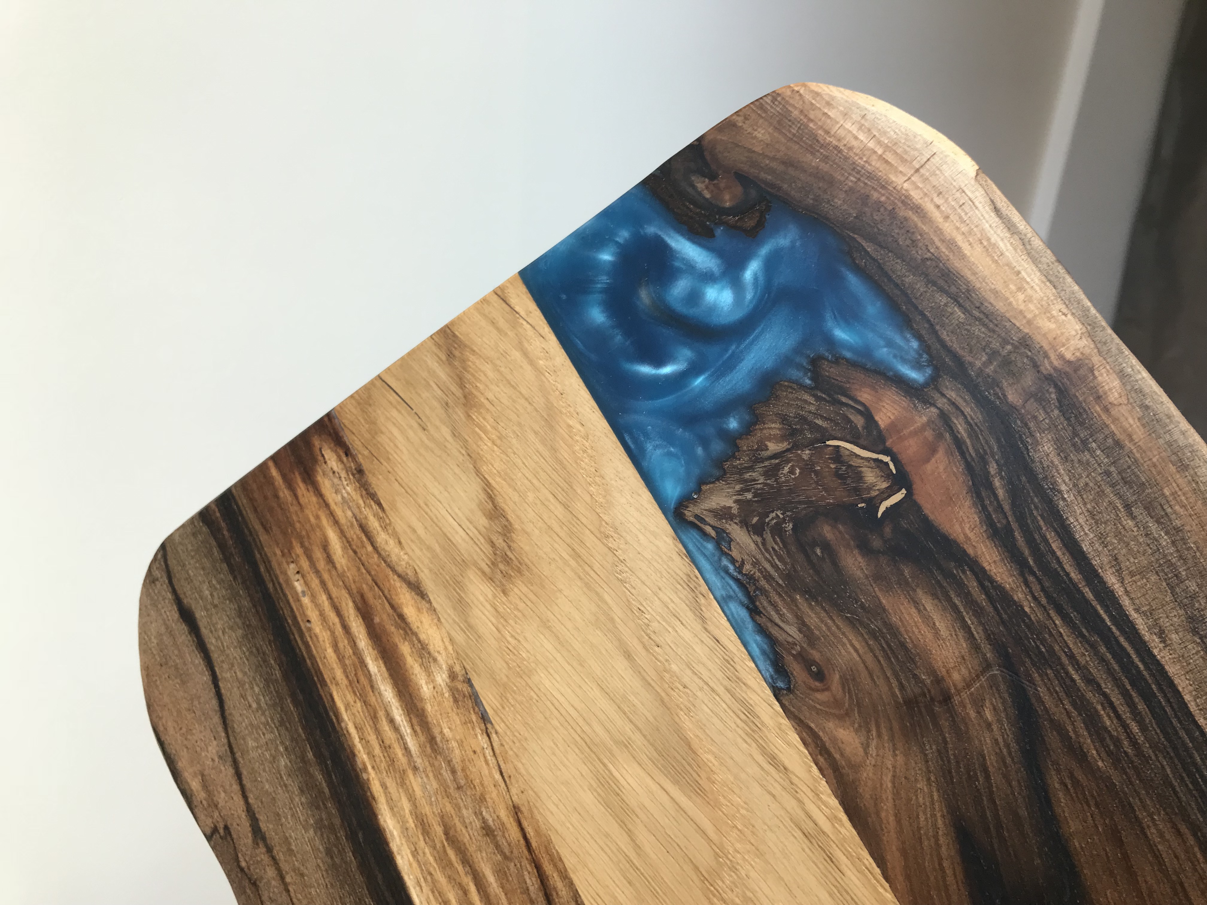 Electric blue resin board