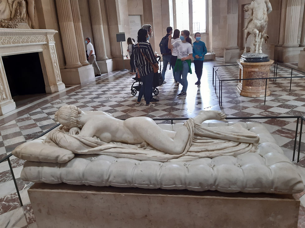 statue, sleeping hermaphrodite, Louvre, Paris, France, Europe travel