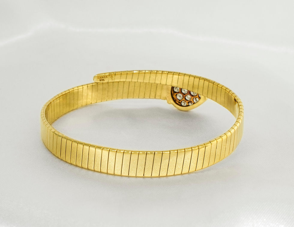 Thumbnail: 18k Yellow Gold Diamond Wrap Around Bangle