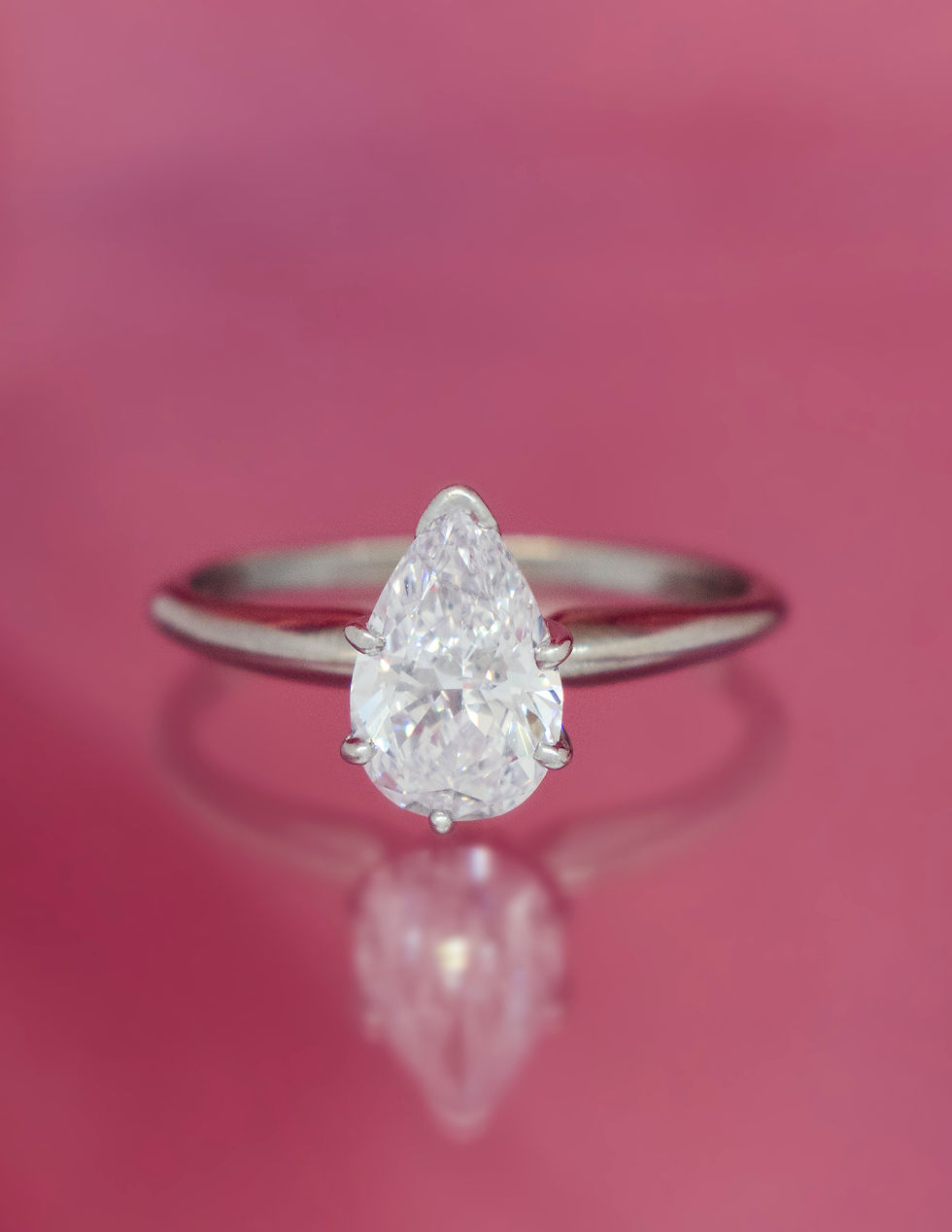 Thumbnail: 14K White Gold Solitaire Diamond Engagement Ring front view