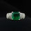 Thumbnail: 14K White Gold Emerald and Diamond Ring