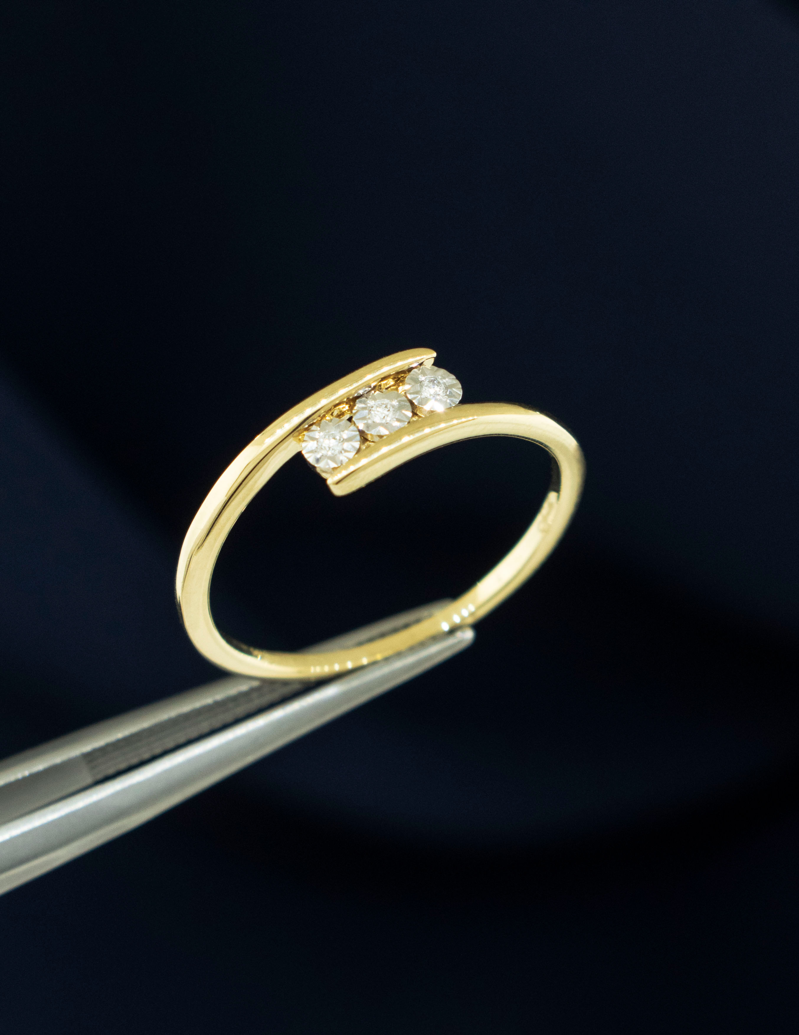14K Yellow Gold Diamond Bypass Ring