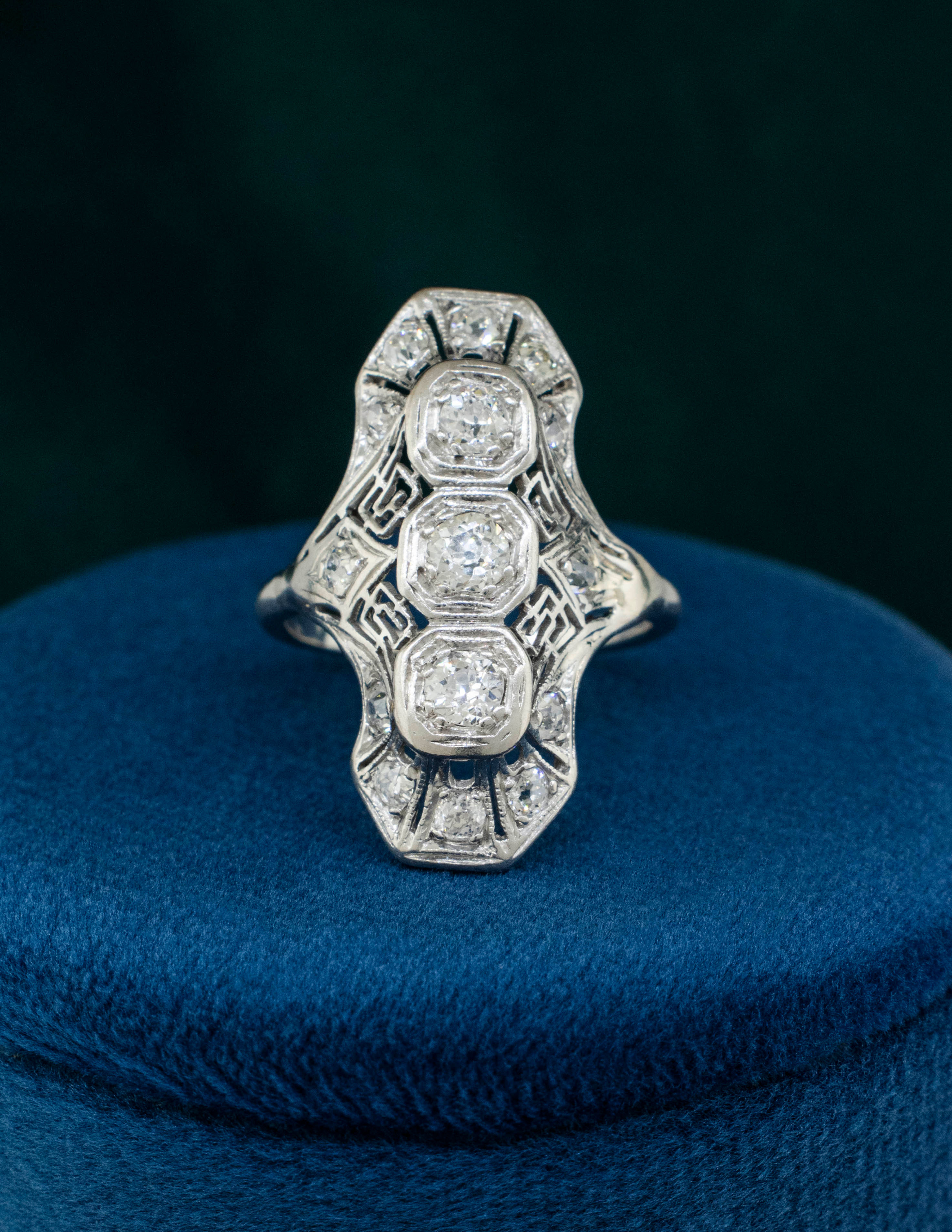 Vintage Platinum Diamond Dinner Ring