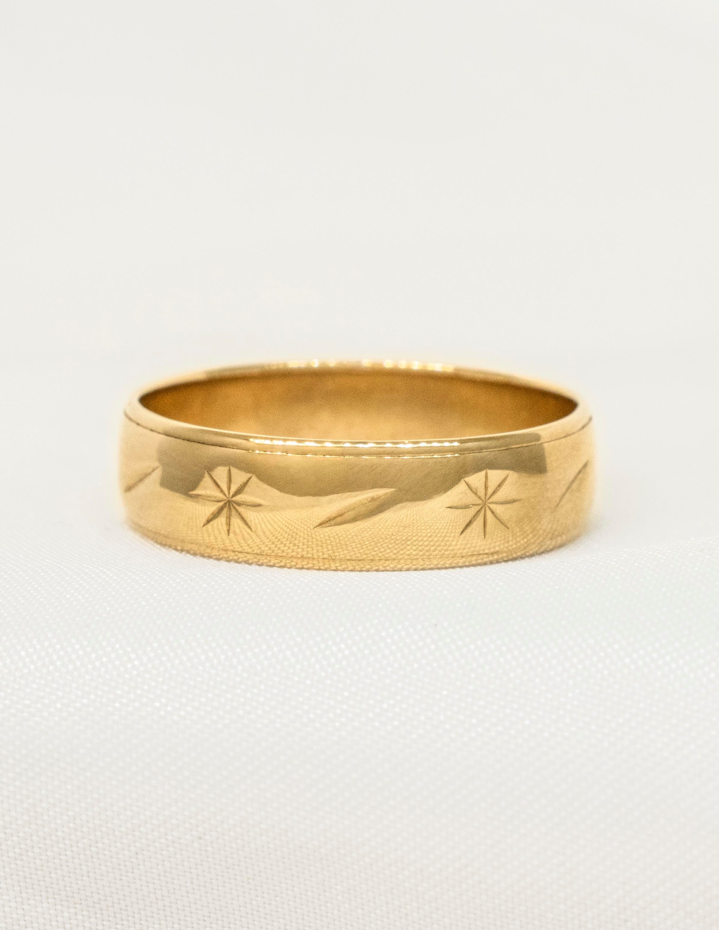 14K Yellow Gold 6mm Half Round Wedding Band