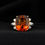 Thumbnail: Platinum Citrine Ring with Diamond Accents