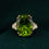 Thumbnail: 18k Yellow Gold Oval Peridot and Diamond Ring