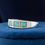 Thumbnail: 14K White Gold Opal Inlay Gents Band