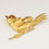 Thumbnail: 14k Yellow Gold Little Bird Brooch with Ruby Eye