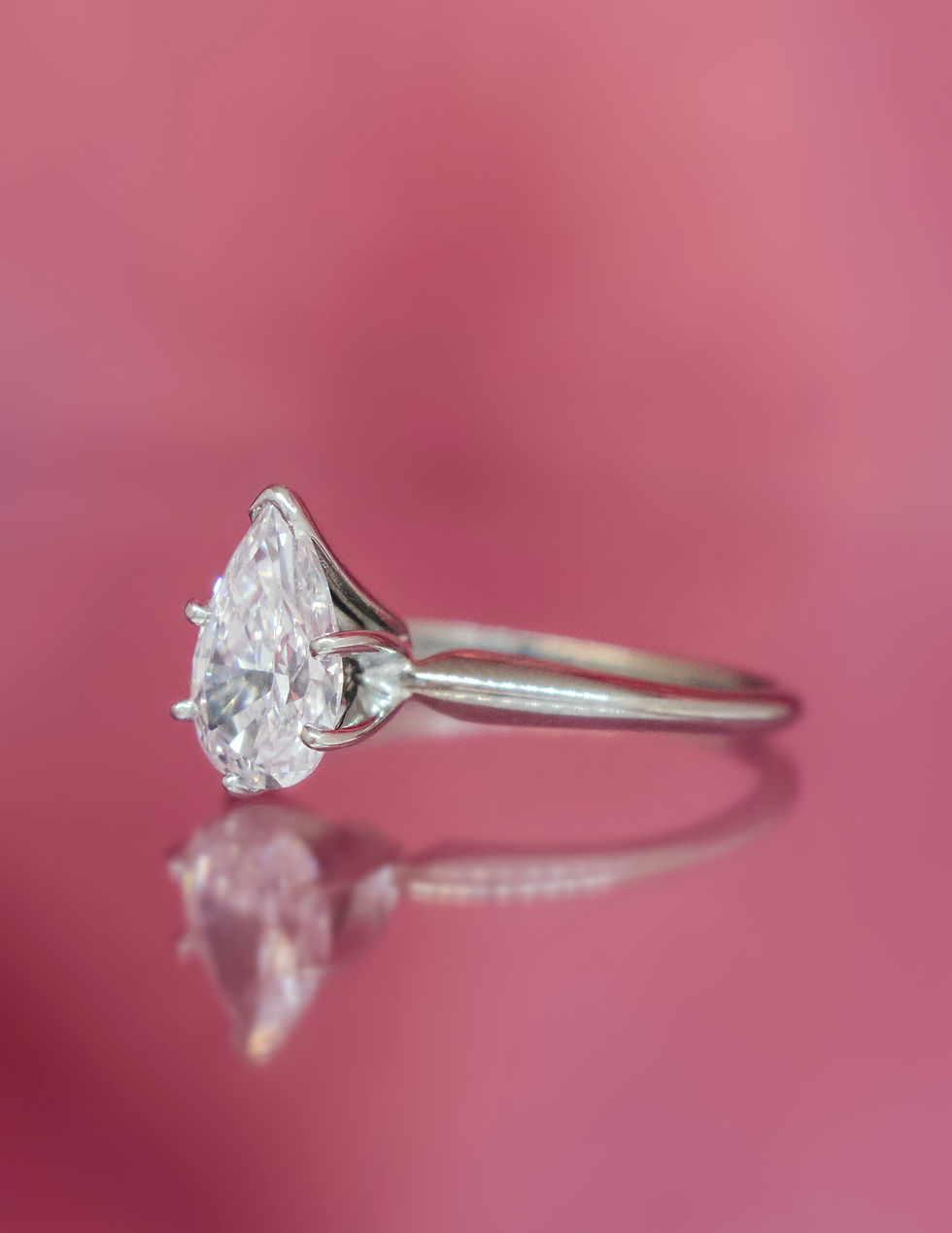 Thumbnail: 14K White Gold Solitaire Diamond Engagement Ring side view