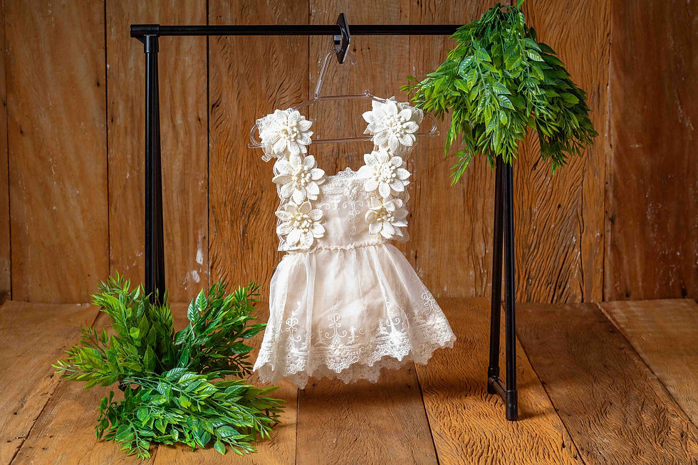 Vestido Tecido off White | 6 a 12 meses