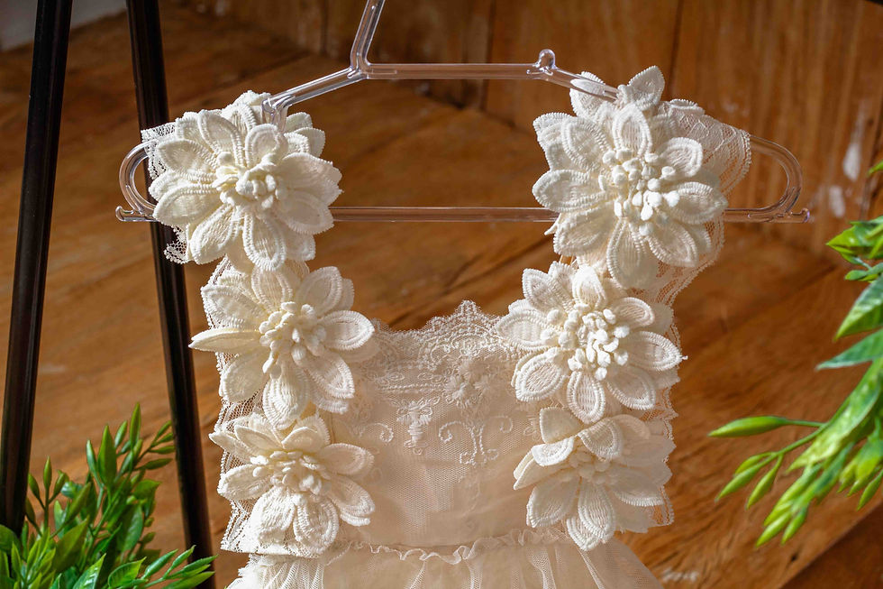 Vestido Tecido off White | 6 a 12 meses