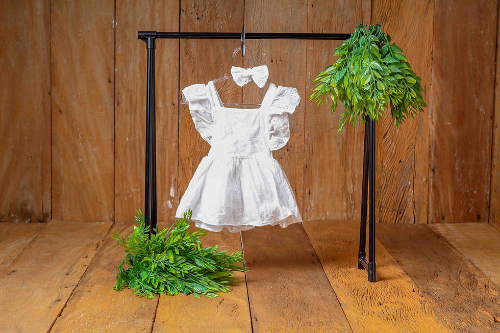 Vestido Branco Tecido | 6 a 12 meses
