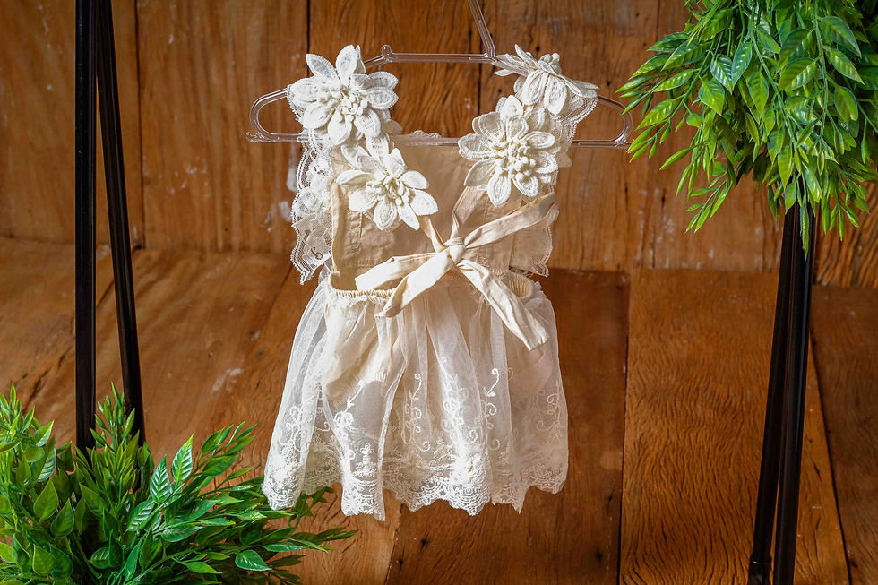 Vestido Tecido off White | 6 a 12 meses