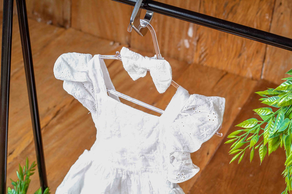 Vestido Branco Tecido | 6 a 12 meses