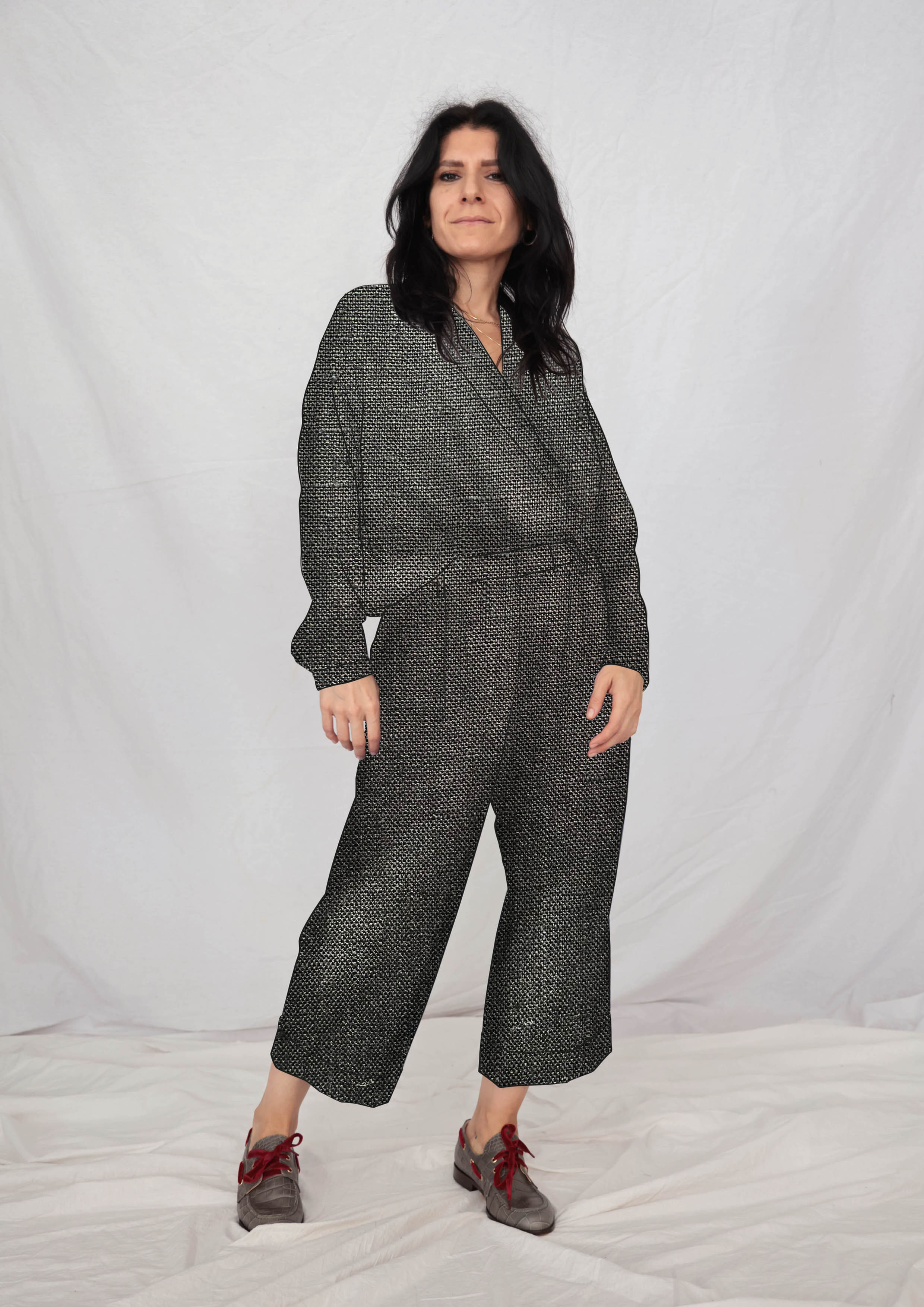 Pantaloni FROSOLONE in 100% lino nero