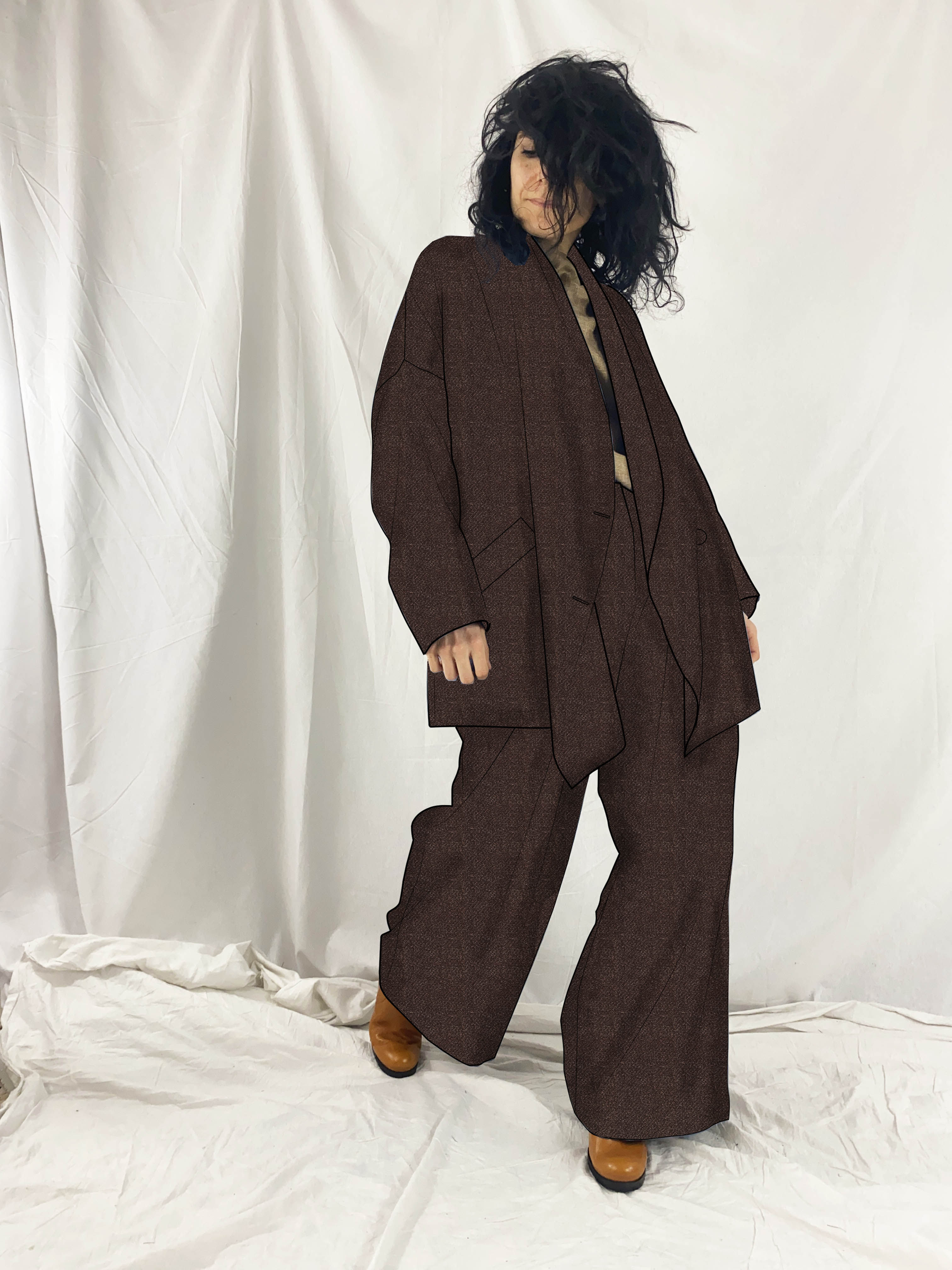 Giacca doppiopetto in flanella BONEFRO