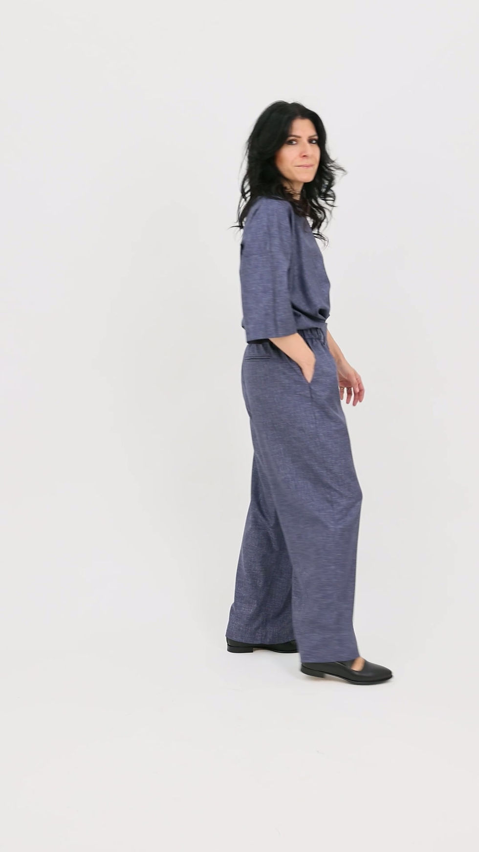 Miniatura: Pantaloni AGNONE lungo in lana seta