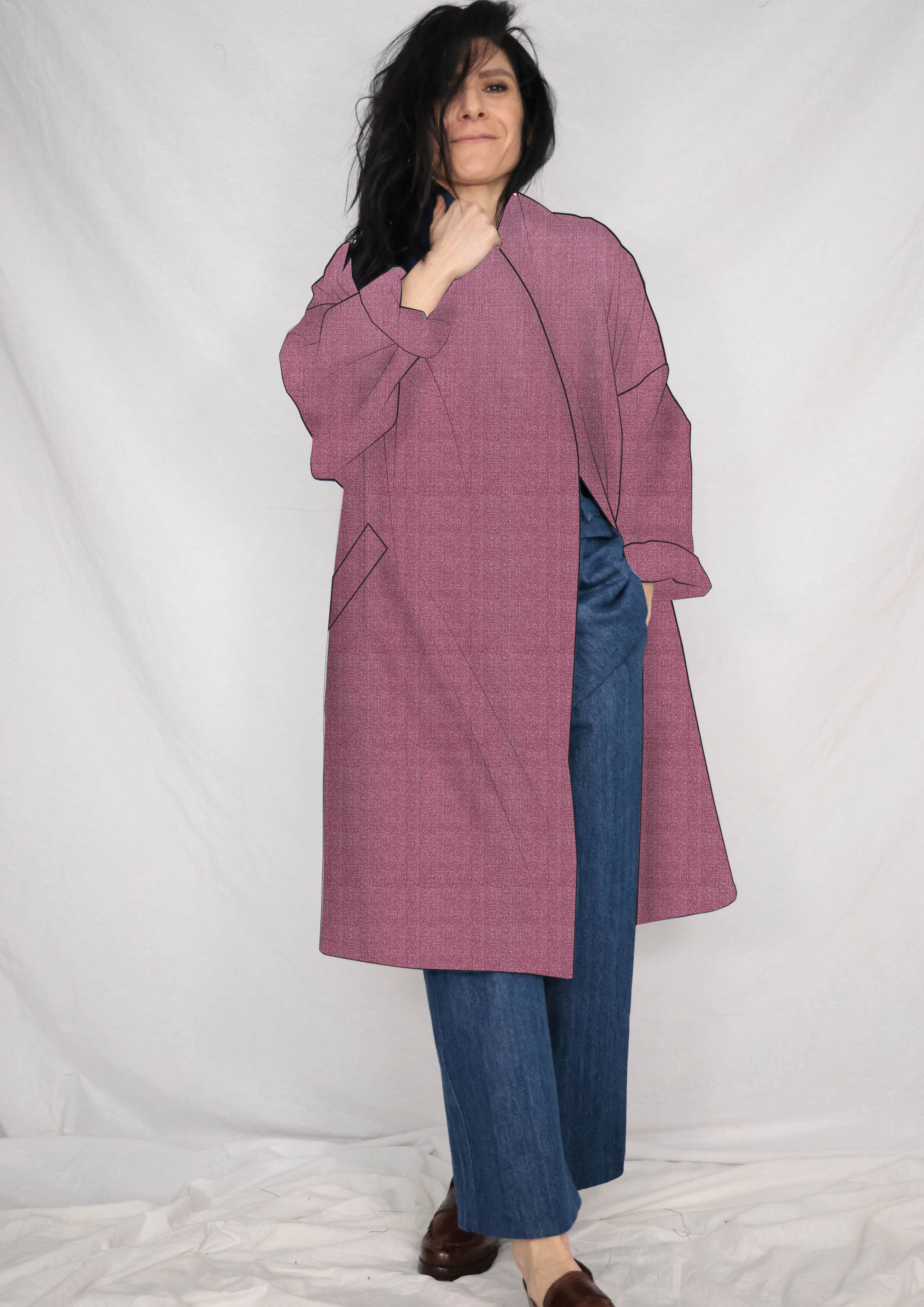 Soprabito BONEFRO LUNGO  in  seta lana - consegna in 20-25 giorni