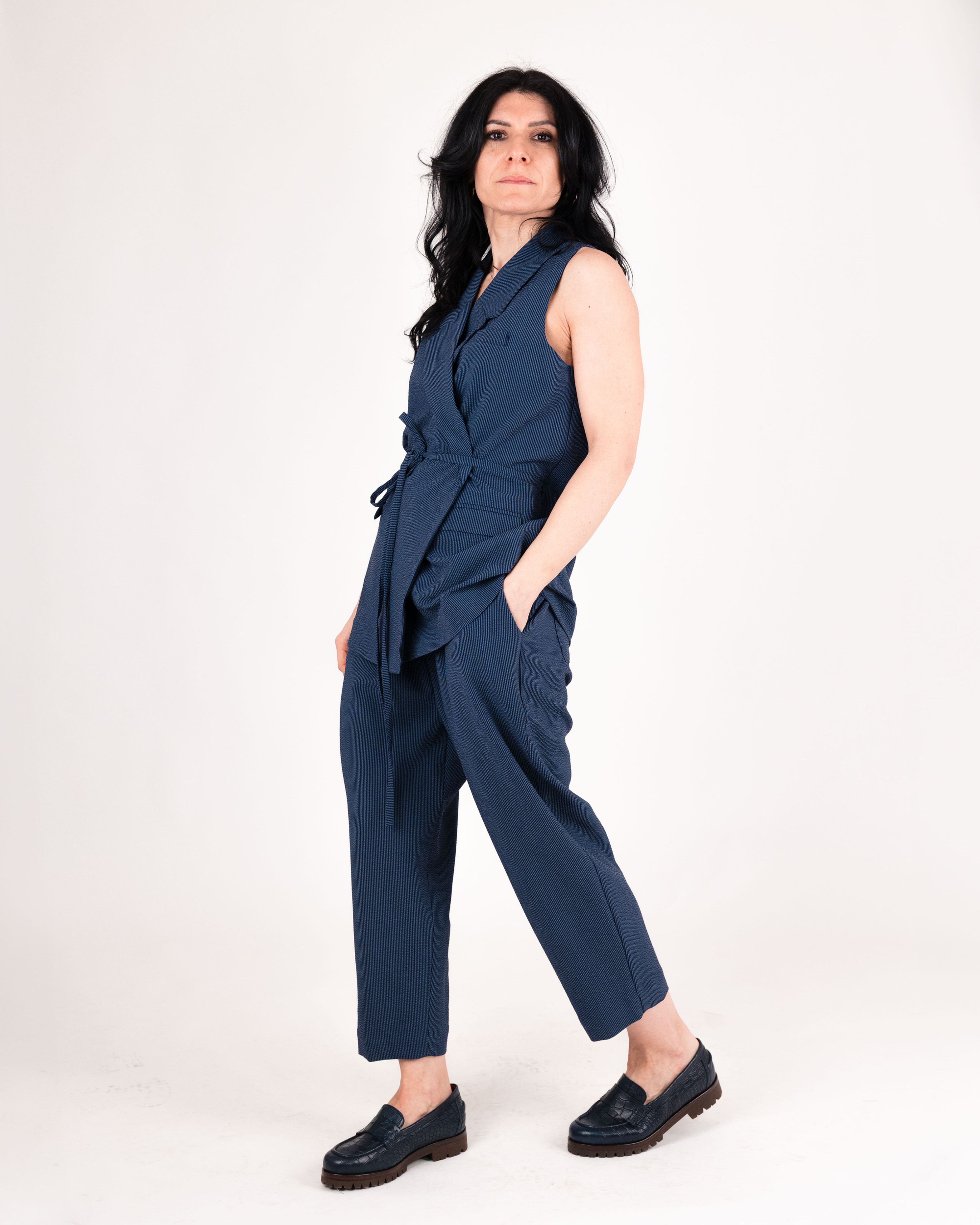 Pantaloni VENAFRO in lana seta