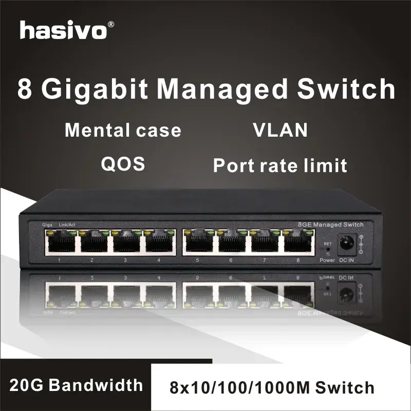 8 Port Gigabit Managed Switch Managed Ethernet Switch With 8 Port