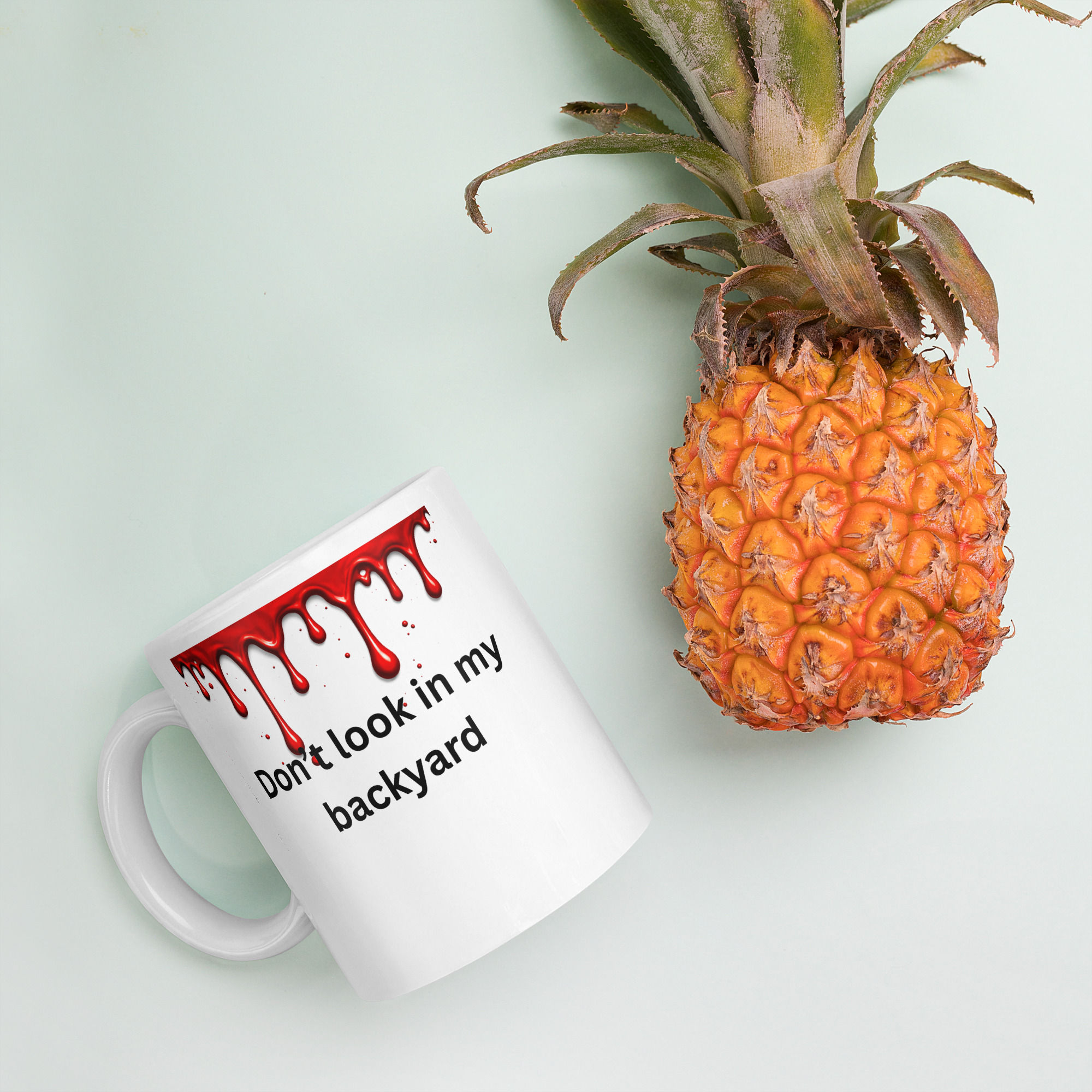 Don't look in my backyard mug