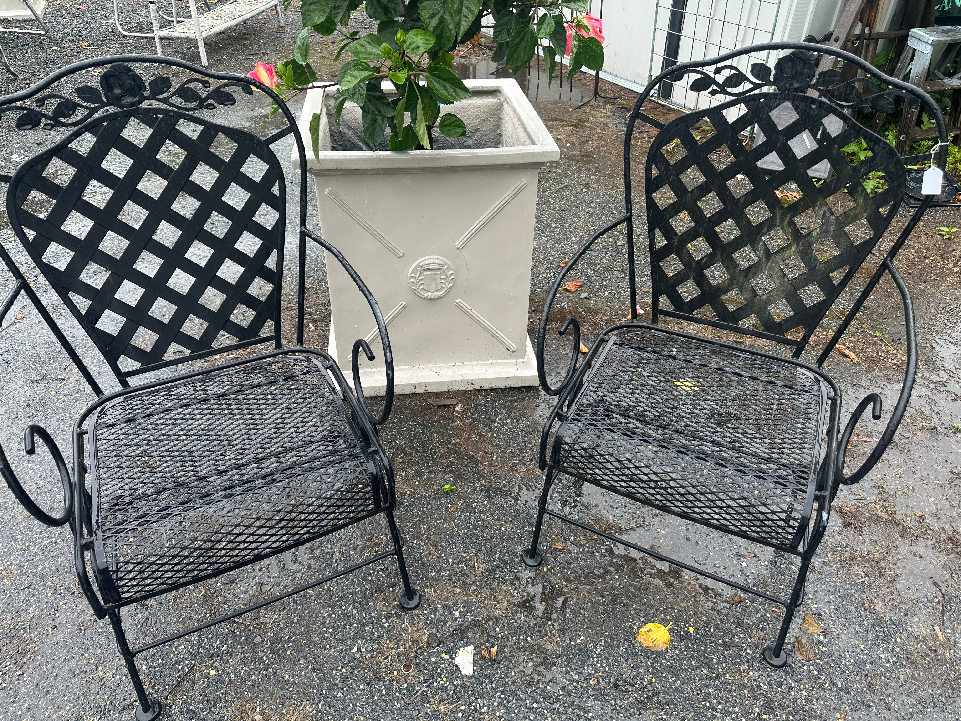 Pair of Spectacular bounce MCM,possibly Woodard garden chairs