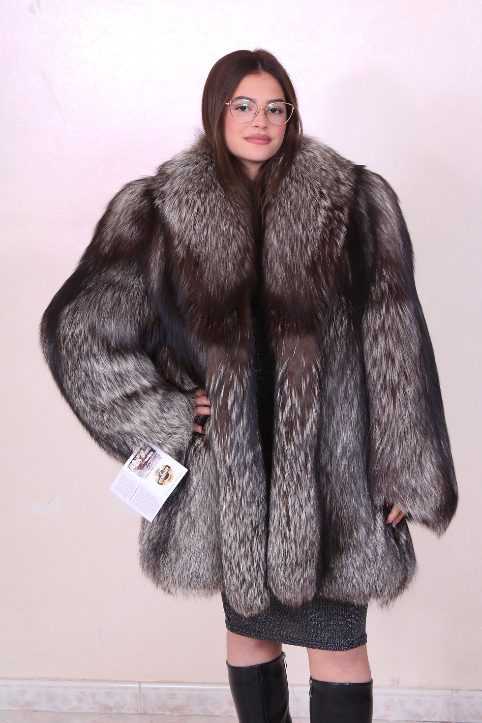 giacca volpe argentata