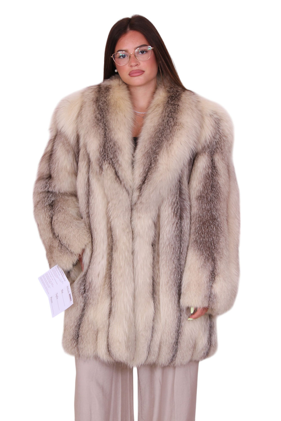 giacca classica volpe platino