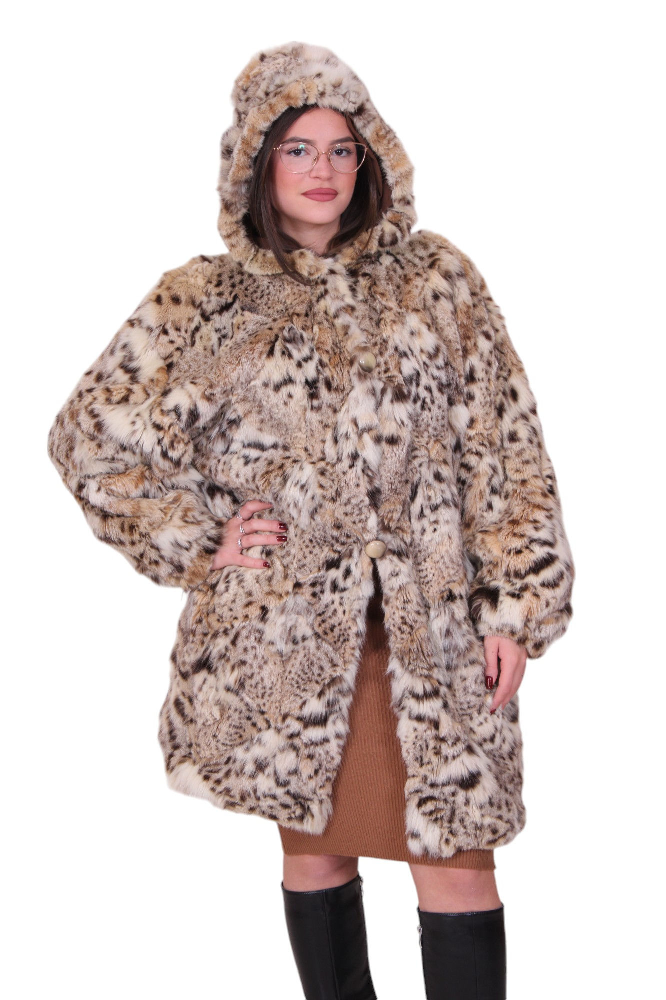 giacca pelliccia lince vintage