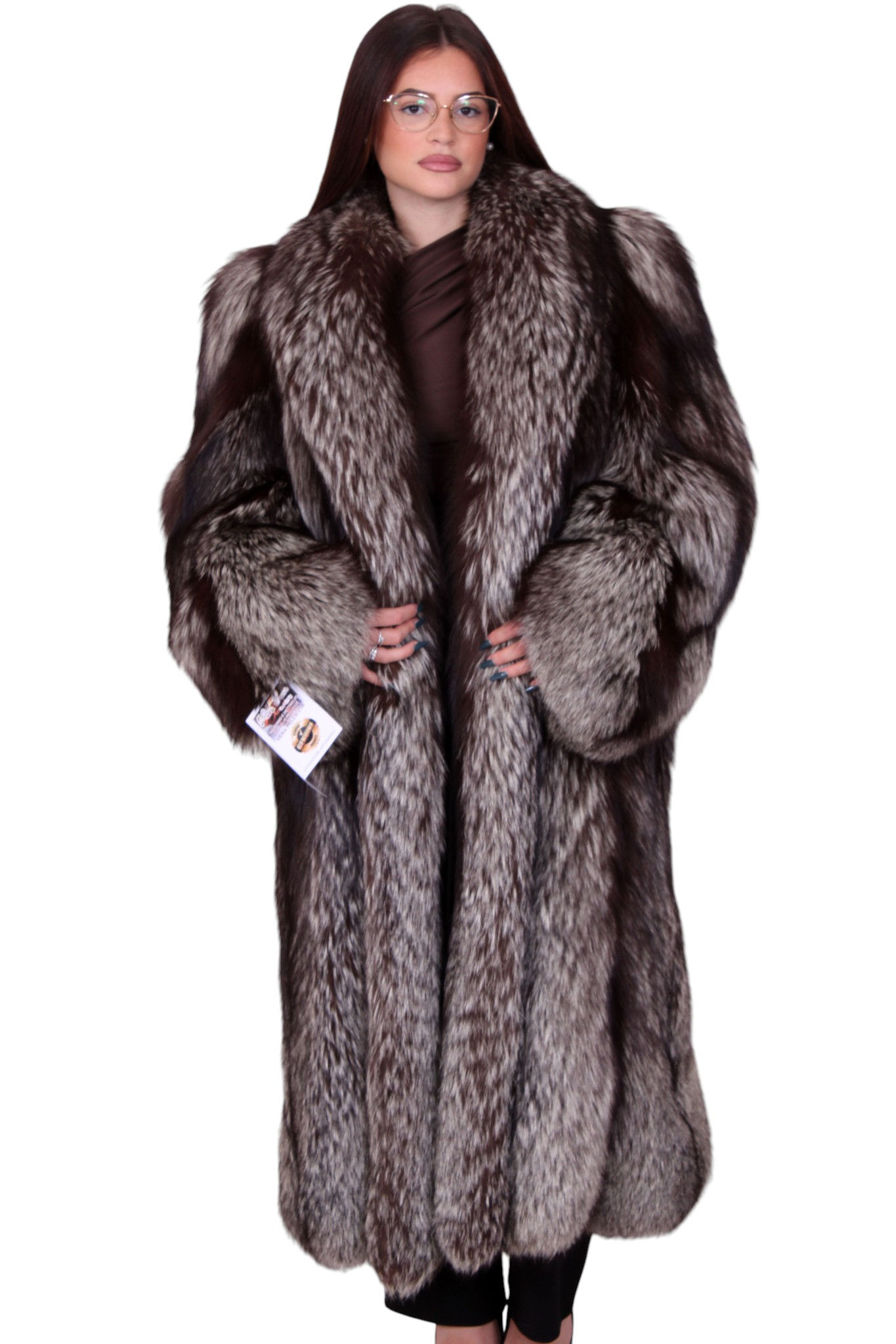 Cappotto classico volpe argentata