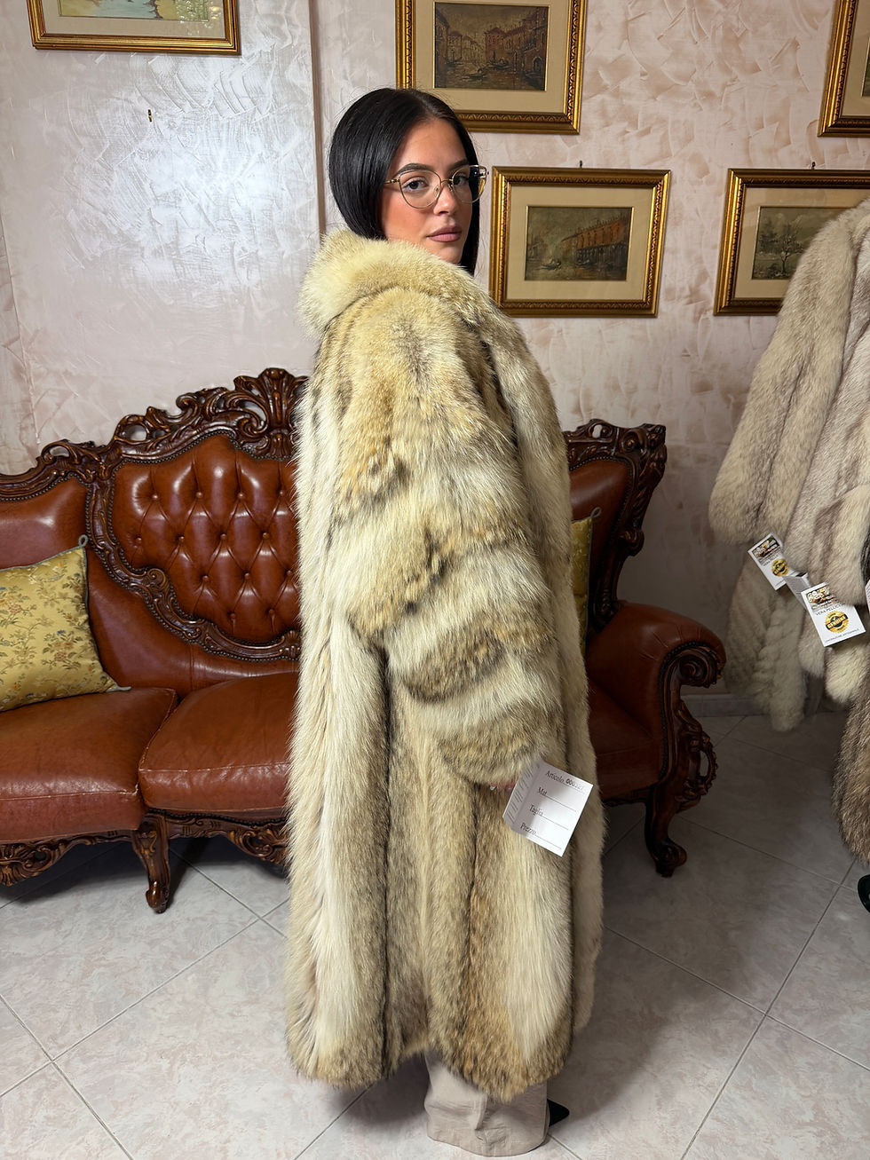 Miniatura: cappotto pelliccia coyote