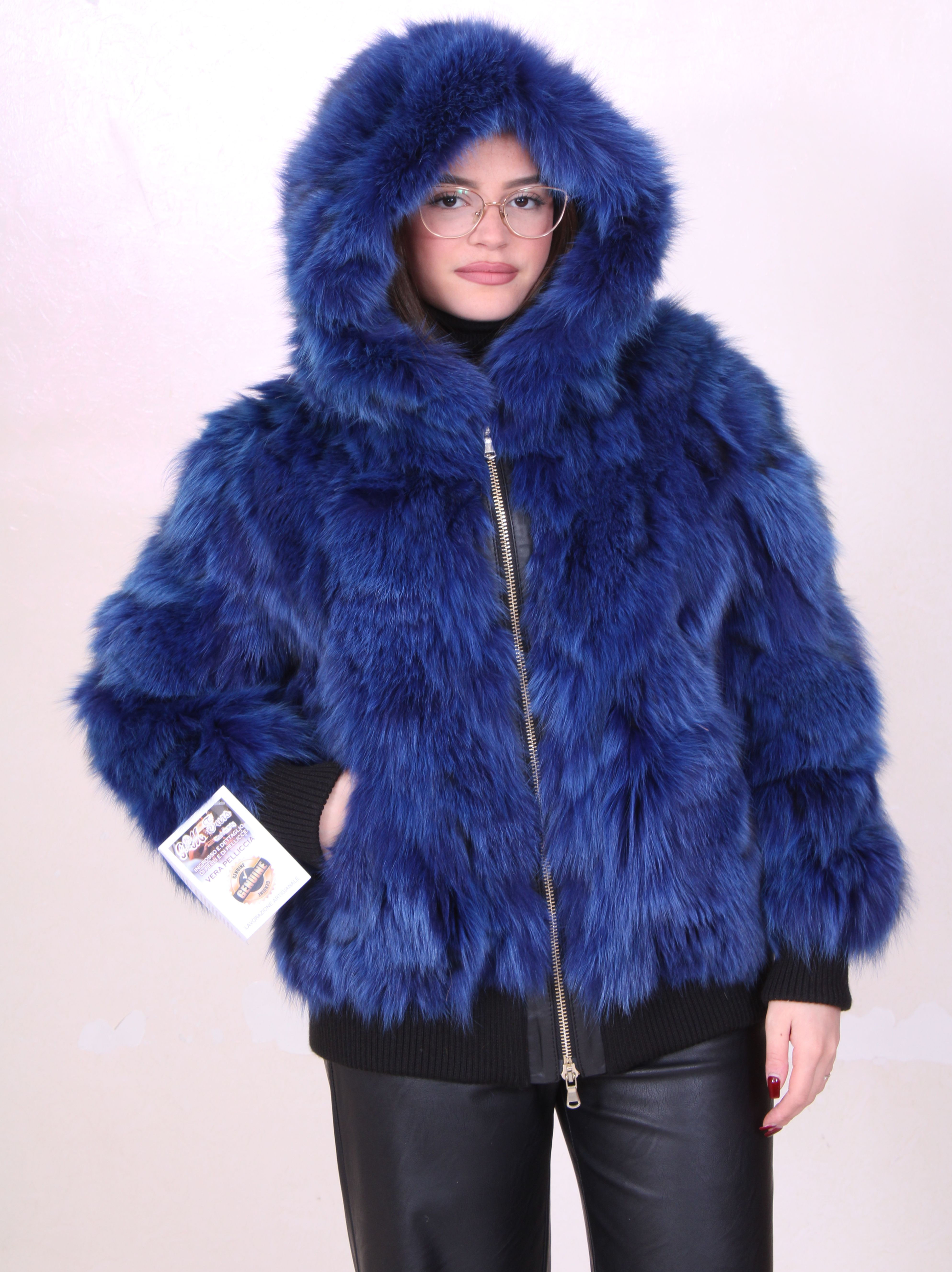 giacca bomber volpe blu