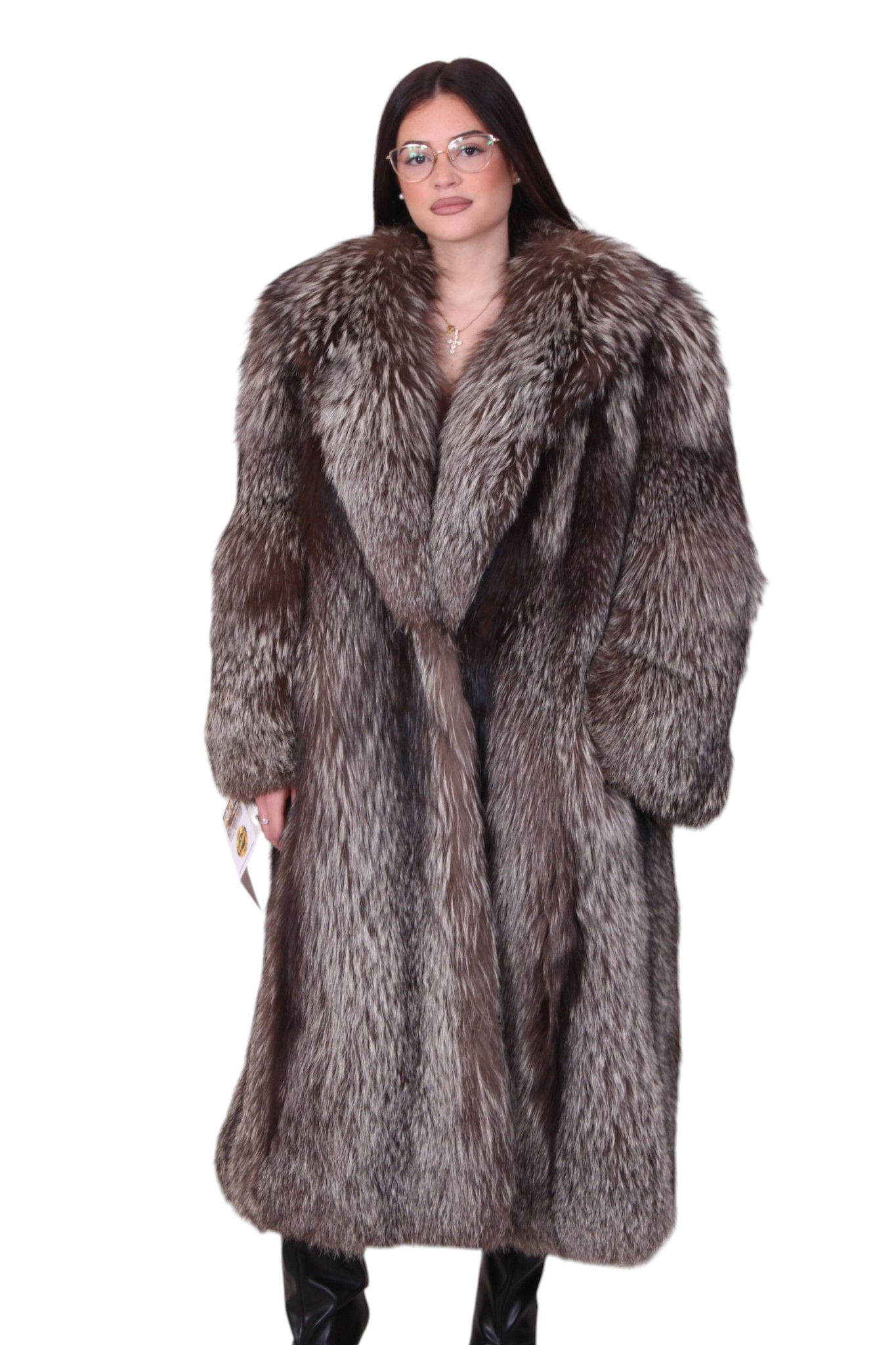 Cappotto classico volpe argentata