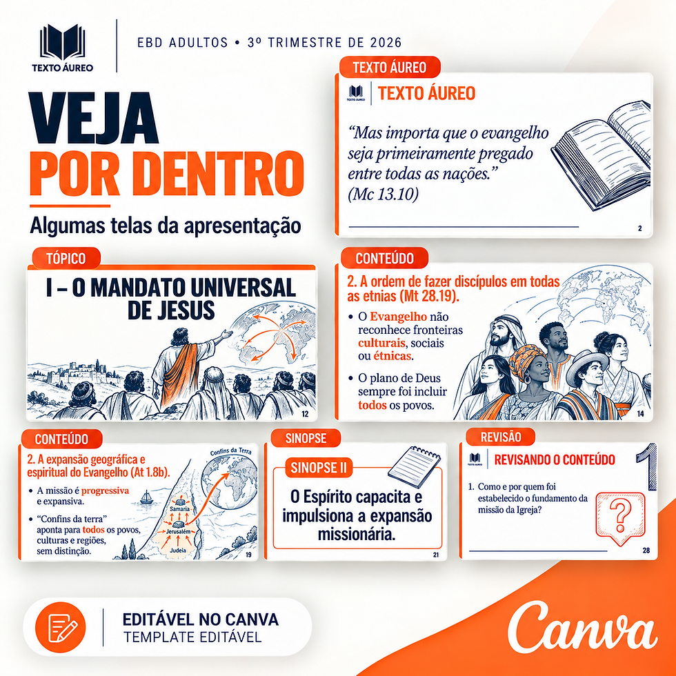 Prévia dos slides da Lição 13 A Missão Continua em Nós para EBD Adultos