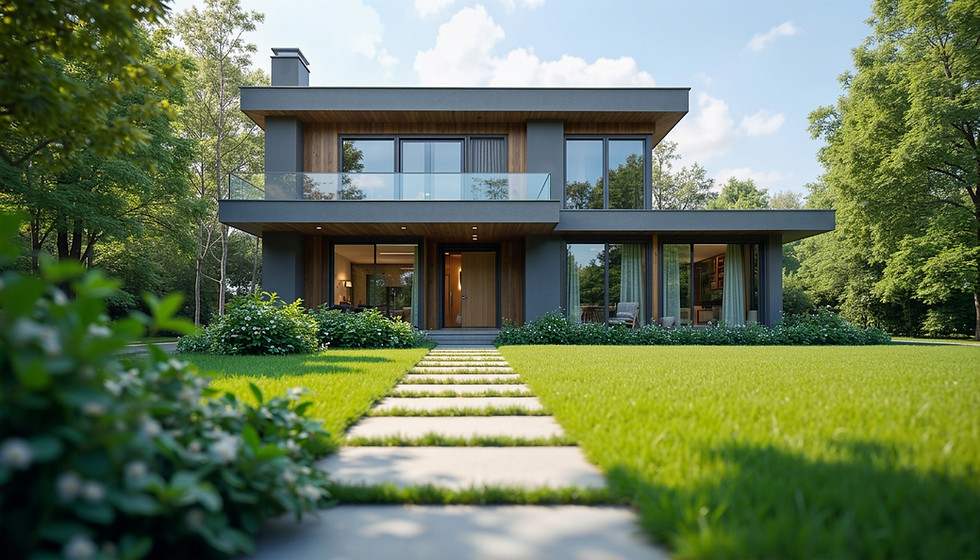 Neues Haus mit Garten