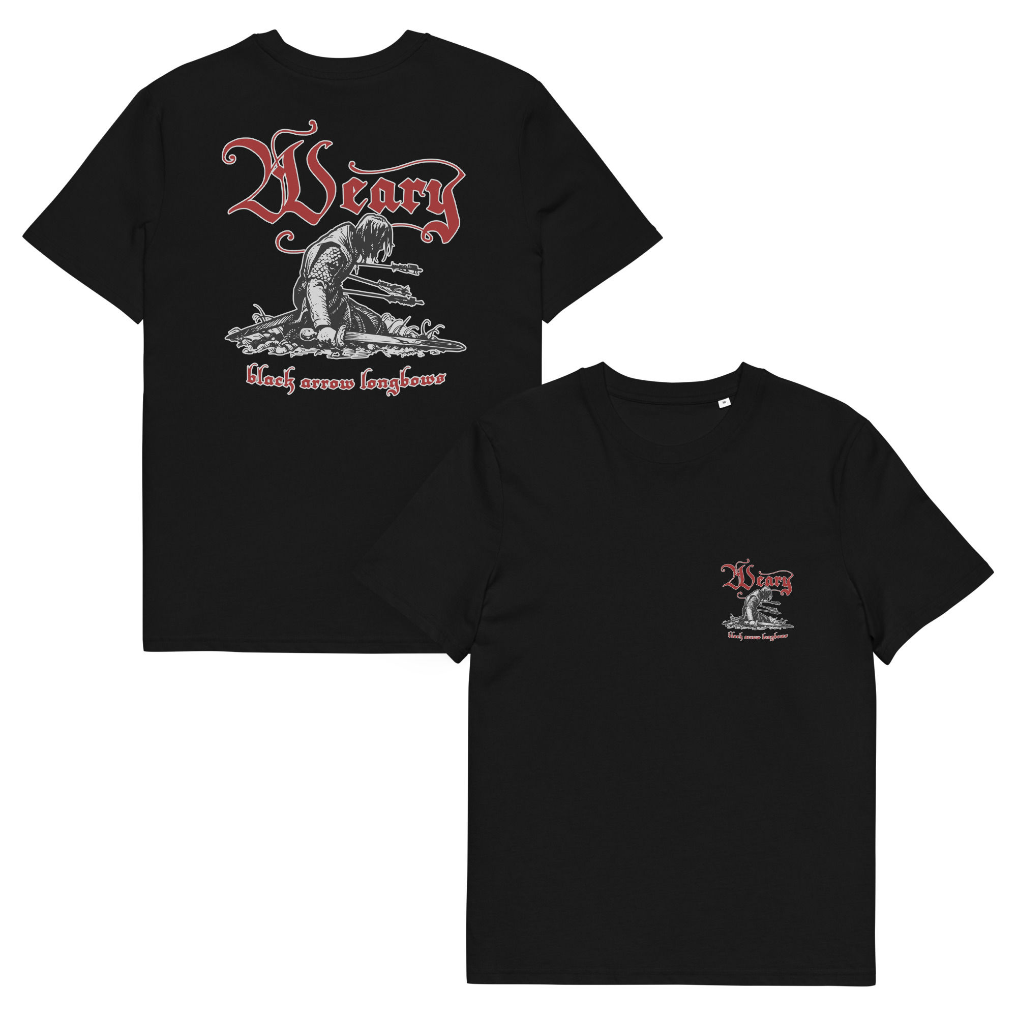 'Weary' Front and Back Logo - Unisex Organic Cotton tee designed by Studio Toad