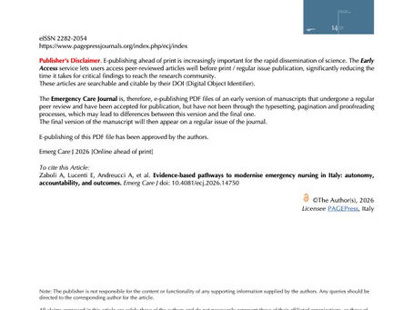 Evidence-based pathways to modernise emergency nursing in Italy: autonomy, accountability, and outcomes