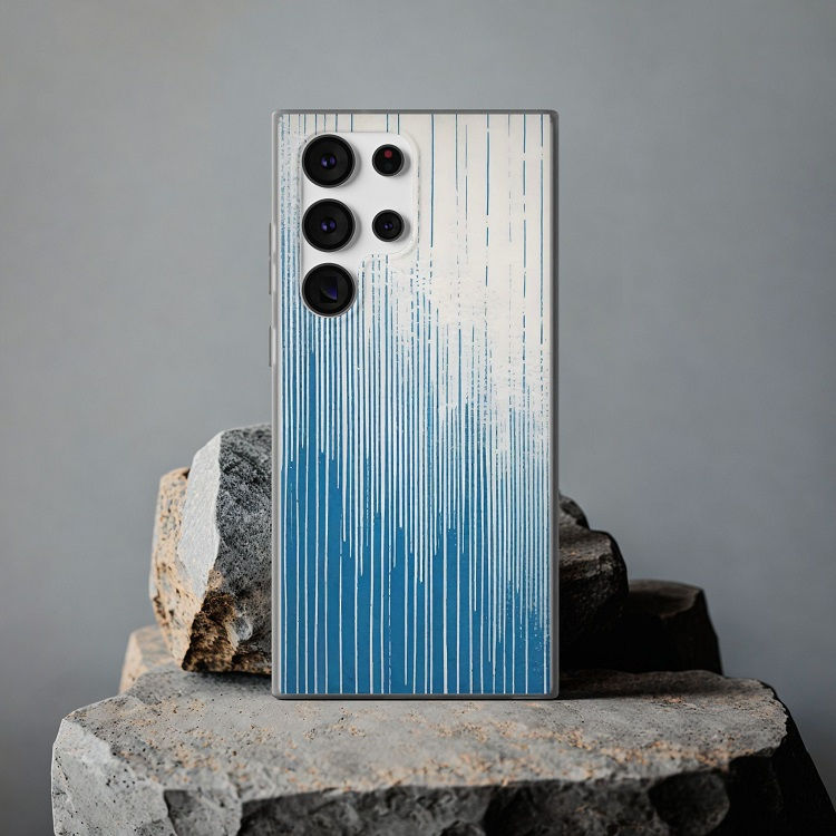 Thumbnail: Linear Blue & White Pattern - Samsung & Android Cases