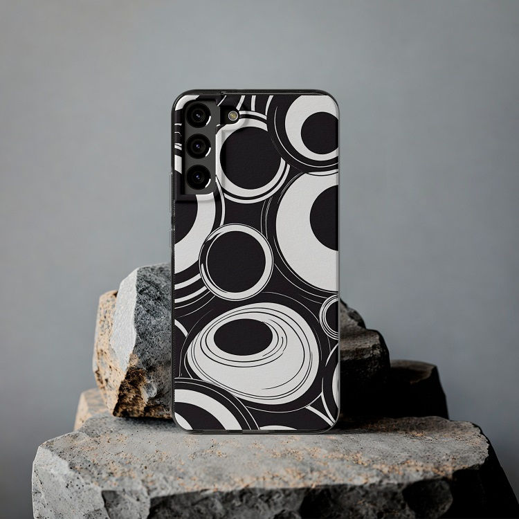 Thumbnail: Circled Black and White Pattern - Samsung & Android Cases