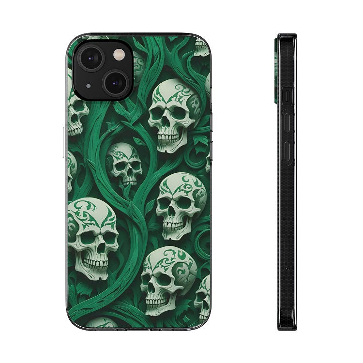 Skull Symphony in Green - iPhone Cases