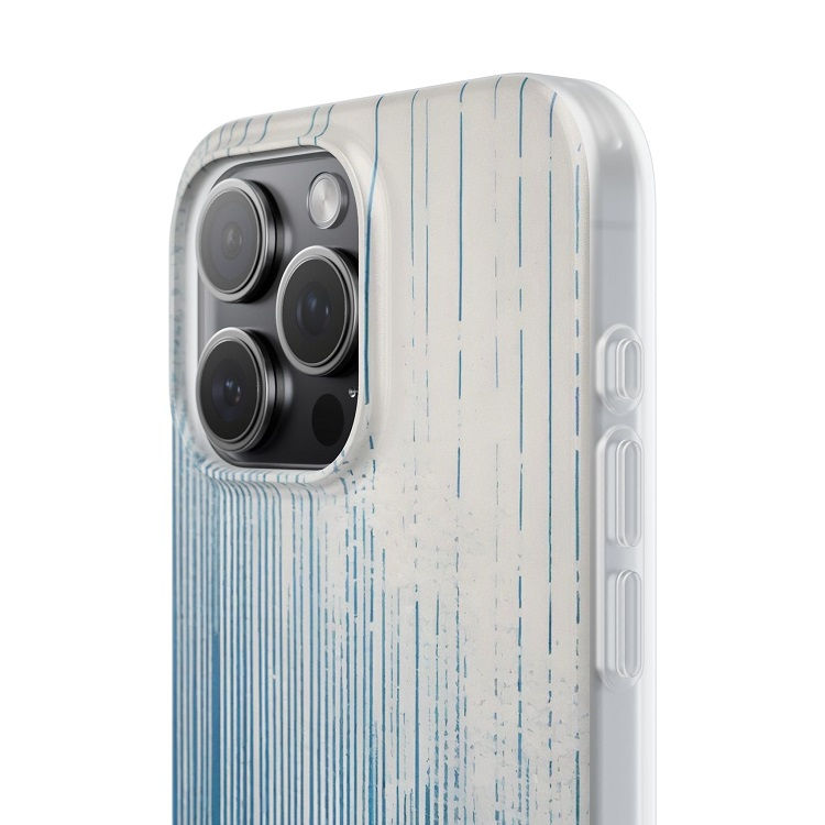 Thumbnail: Linear Blue & White Pattern - iPhone Cases