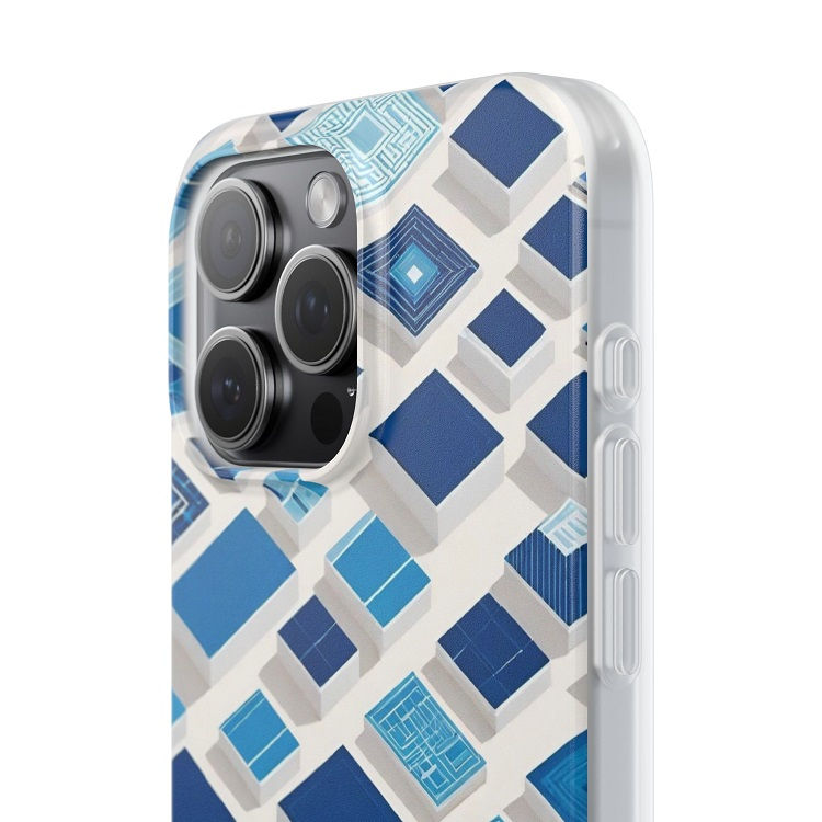 Thumbnail: Blue and White Blocks - iPhone Cases