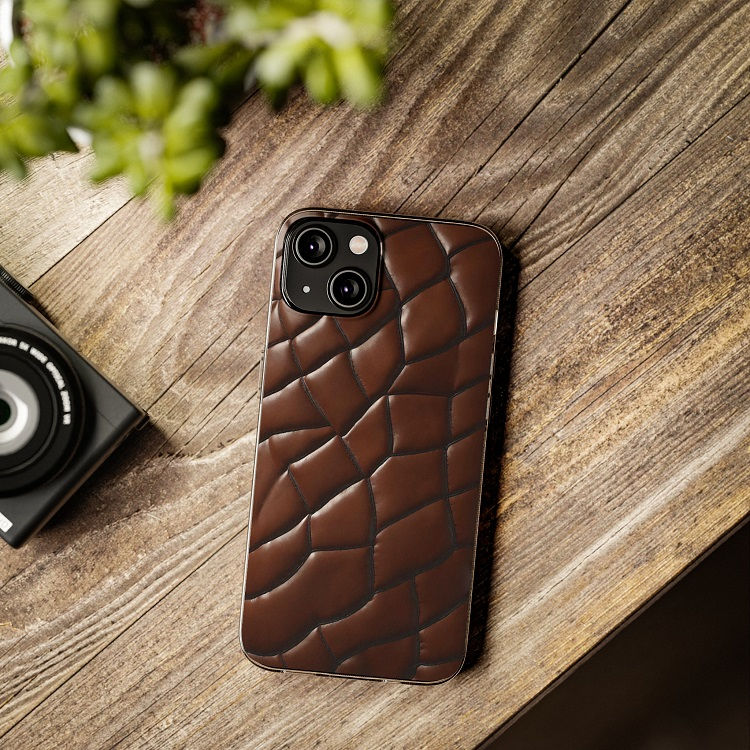 Thumbnail: Textured Brown Leather - iPhone Cases