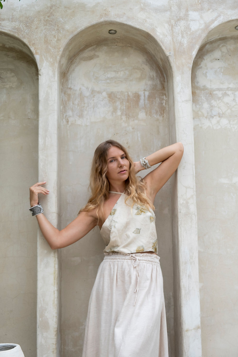 Thumbnail: Botanical print halter neck top