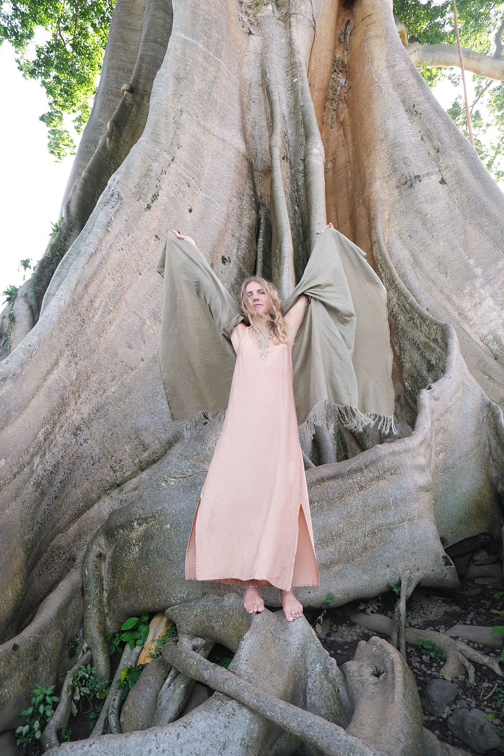 Thumbnail: Sage Green Ahimsa raw silk kimono/cardigan with fringe