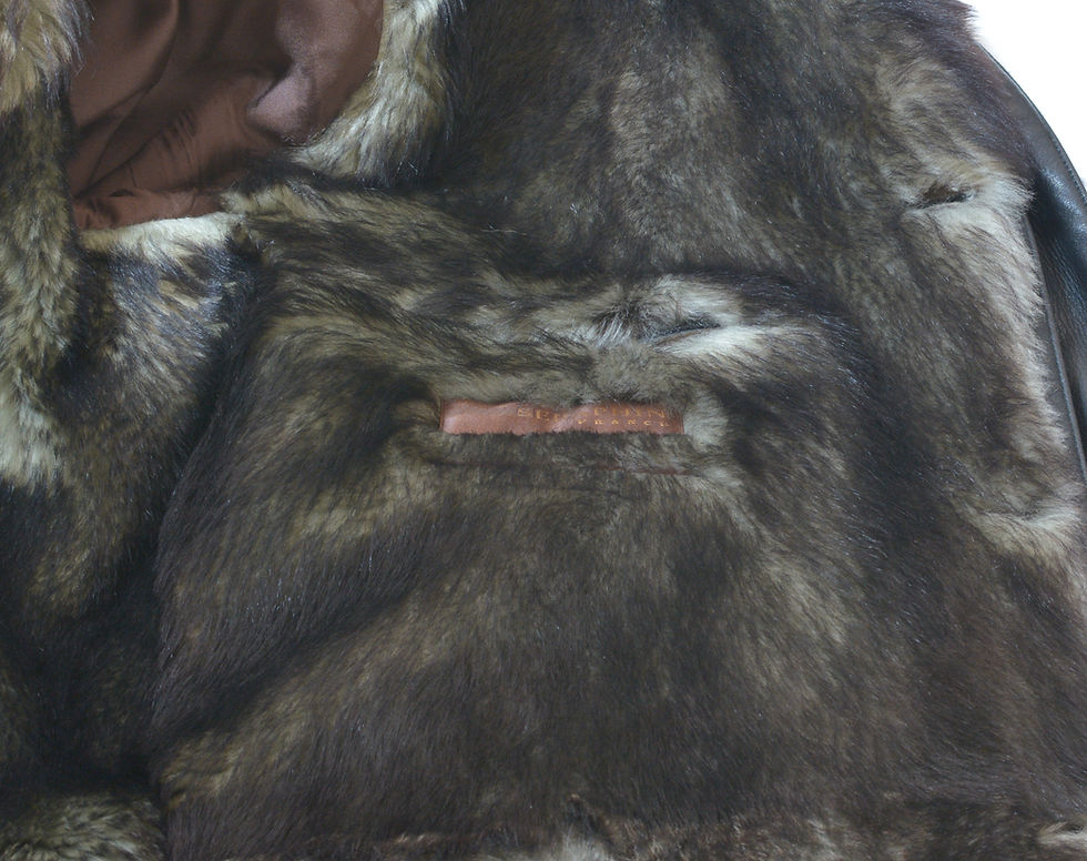 Thumbnail: $9K Ultra Rare SERAPHIN France Hermes Maker Leather Fur Black Overcoat 52 42