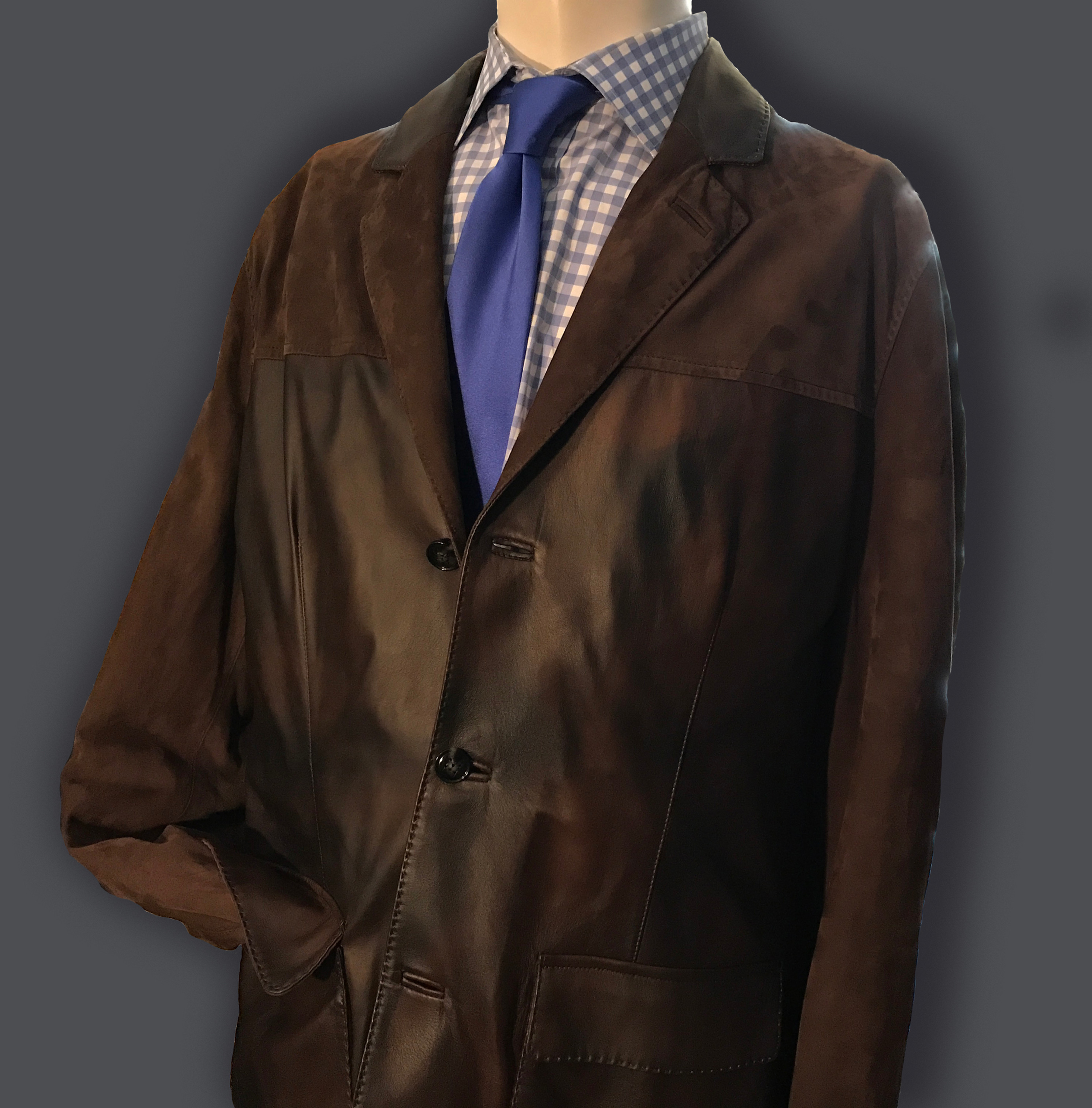 $12K KITON LEATHE SEUDE 44/54/XL CASHMERE LINED JACKET SUPERB NWT!!