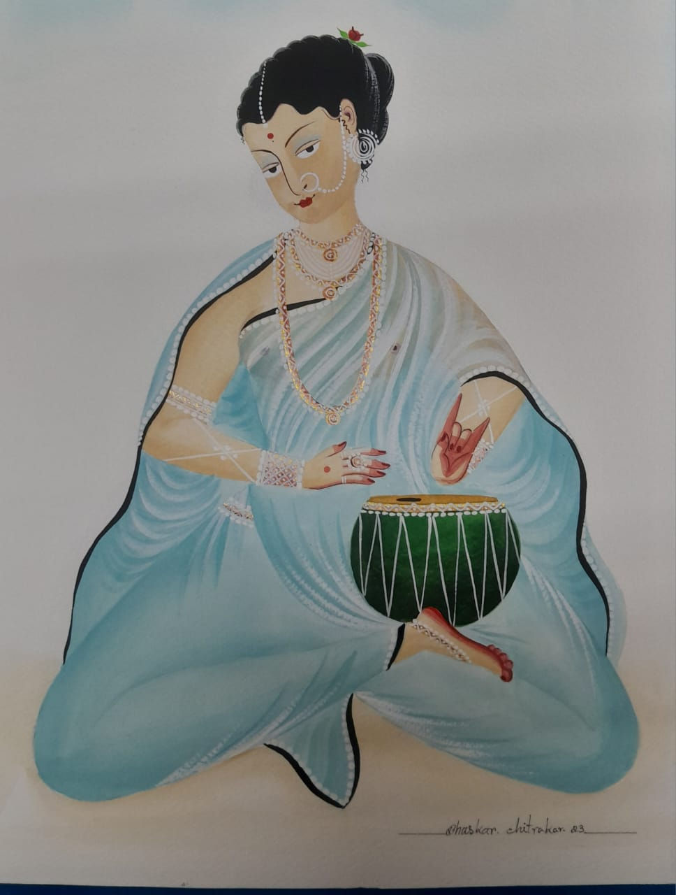 Bibi playing tabla