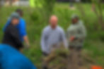 Community partners working together at an Impact League service event